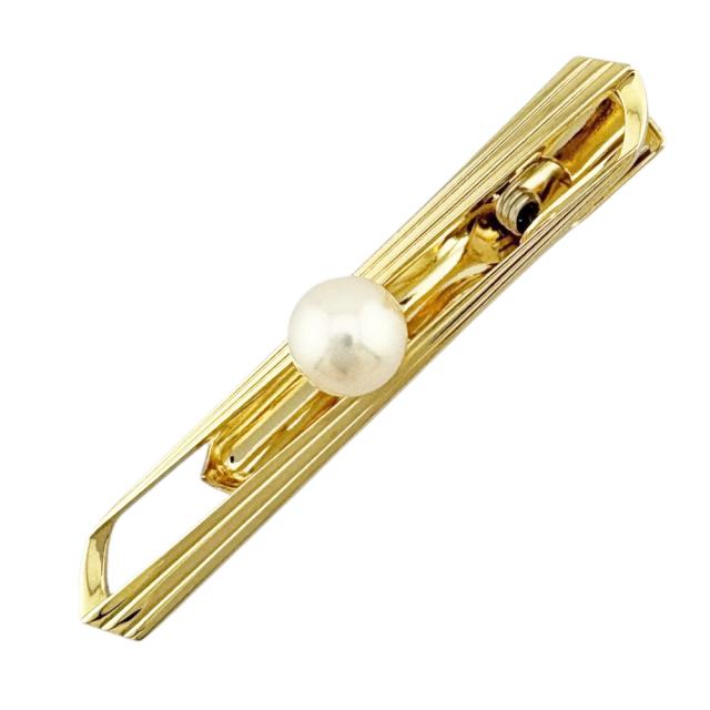 ミキモト タイピン K14イエローゴールド パール メンズ MIKIMOTO  中古 R&amp;Kリサイクルキング