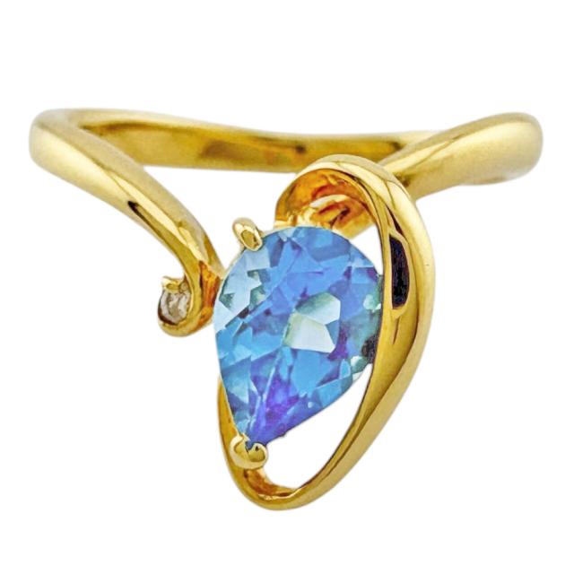 リング 指輪 8.5号 18金 K18イエローゴールド ブルートパーズ  