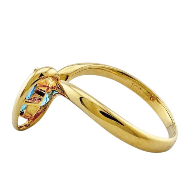 リング 指輪 10.5号 18金 K18イエローゴールド ブルートパーズ  