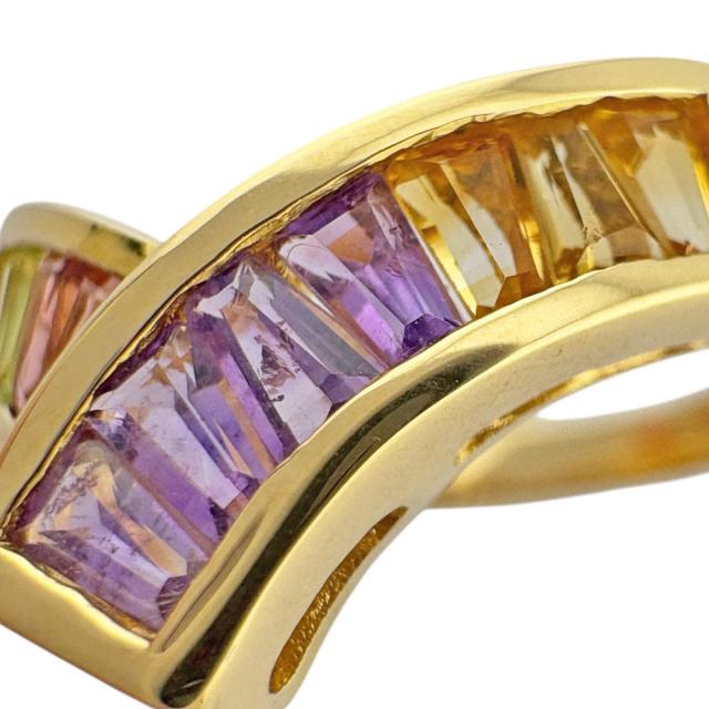 K18 18金 イエローゴールド アメシスト　ダイヤモンド　リング　指輪　9号 K18 18金 イエローゴールド アメシスト ダイヤモンド リング 指輪 9号