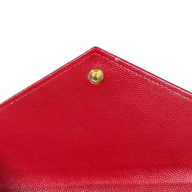 サンローラン エンベロープ ショルダーバッグ レザー 393953 レッド