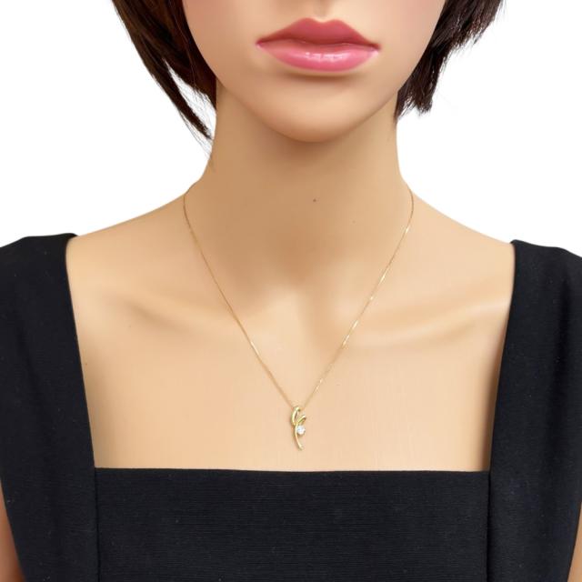 ネックレス 18金 K18イエローゴールド ダイヤモンド レディース 中古  