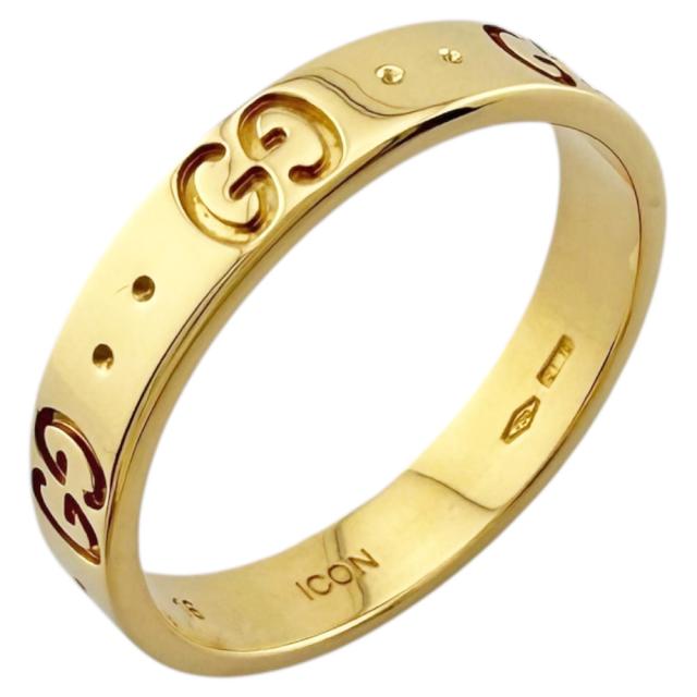 グッチ アイコン リング 指輪 15号 18金 K18イエローゴールド ユニセックス GUCCI  中古 R&amp;Kリサイクルキング