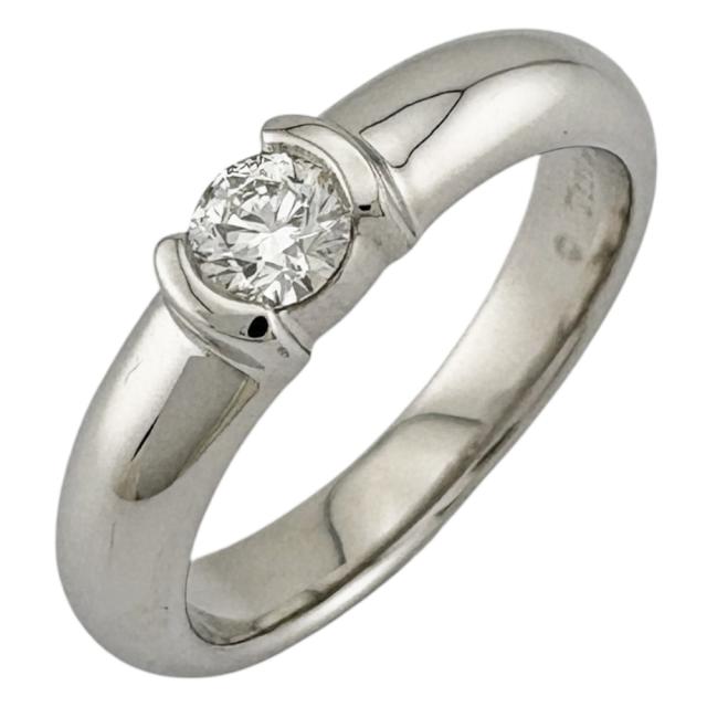 ティファニー ドッツ ソリティア リング 指輪 10号 Pt950プラチナ ダイヤモンド レディース TIFFANY&Co. 中古 R&Kリサイクルキング