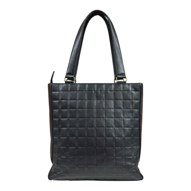 シャネル チョコバー トートバッグ ラムスキン ブラック レディース