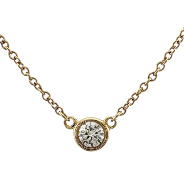 ティファニー バイザヤード 約0.12ct ネックレス 18金 K18イエローゴールド ダイヤモンド レディース TIFFANY&Co. 中古 R&Kリサイクルキング