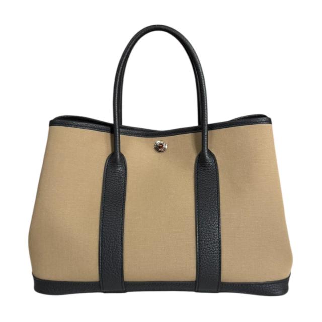 エルメス ガーデンパーティ ヴェルソ TPM ハンドバッグ トワルオフィシエ ベージュ レディース HERMES  中古 R&Kリサイクルキング