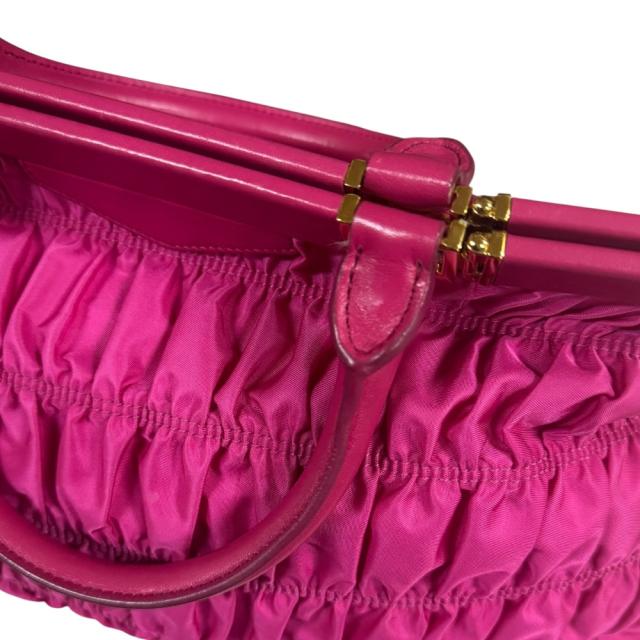 プラダ ギャザーバッグ ショルダーバッグ ナイロン B2803Z ピンク