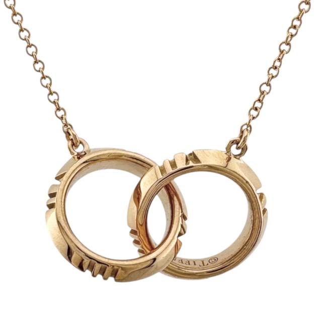 ティファニー アトラスＸクローズドインターロッキング ネックレス 18金 K18ピンクゴールド レディース TIFFANY&Co.  中古 R&Kリサイクルキング