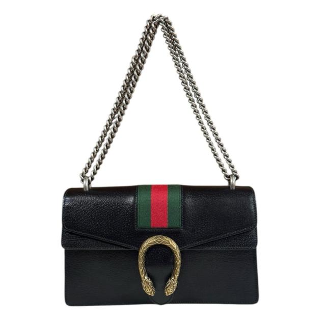 グッチ ディオニュソス ショルダーバッグ レザー 400249 ブラック レディース GUCCI  中古 R&Kリサイクルキング