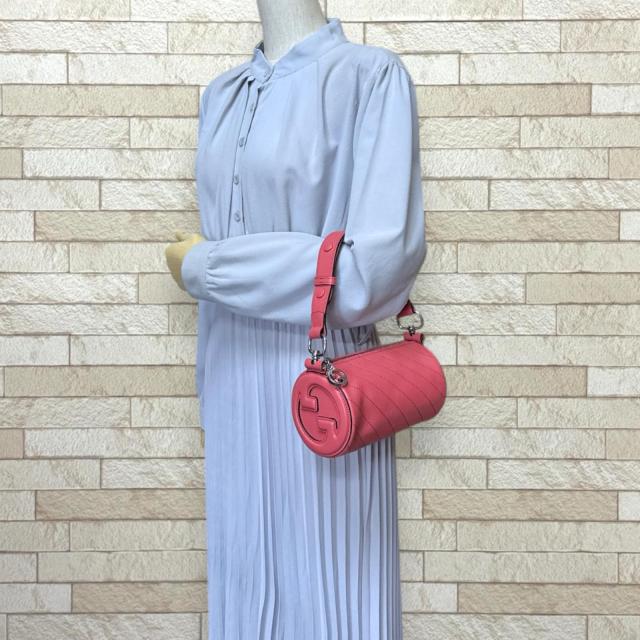 グッチ ブロンディ ショルダーバッグ レザー 760170 ピンク レディース