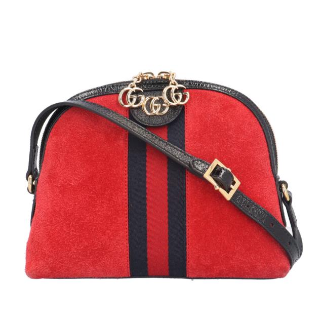 グッチ オフィディア ショルダーバッグ スウェード 499621 レッド レディース GUCCI  中古 R&Kリサイクルキング