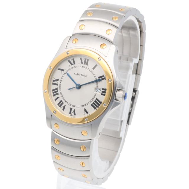 カルティエ サントスロンド 腕時計 時計 ステンレススチール 1551 クオーツ ユニセックス 1年保証 CARTIER  中古 カルティエ サントスロンド 腕時計 時計 ステンレススチール 1551