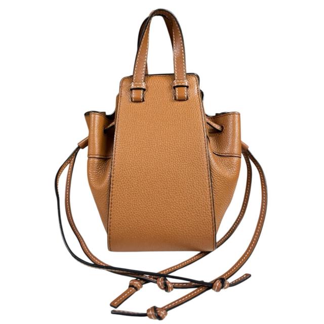 ロエベ ハンモック ドローストリング ミニ ショルダーバッグ レザー 314.12.V07 ブラウン レディース LOEWE  中古 ロエベ ハンモック ドローストリング ミニ ショルダーバッグ レザー