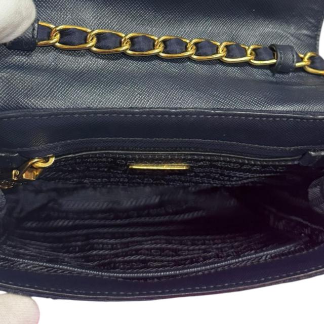プラダ キルティング ショルダーバッグ ナイロン ネイビー レディース