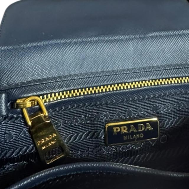 プラダ キルティング ショルダーバッグ ナイロン ネイビー レディース
