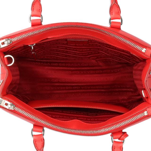 プラダ サフィアーノ ショルダーバッグ レザー レッド レディース PRADA  中古 R&Kリサイクルキング プラダ サフィアーノ ショルダーバッグ レザー レッド レディース