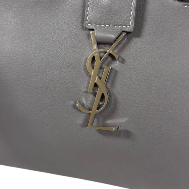 サンローラン ベイビーカバス ショルダーバッグ レザー 424868 グレー レディース SAINT LAURENT 中古 R&Kリサイクルキング_10