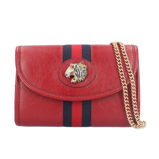 グッチ ラジャ ショルダーバッグ レザー 573797 レッド レディース GUCCI  中古 R&Kリサイクルキング