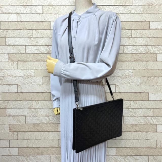 グッチ グッチシマ ショルダーバッグ レザー 429004 ブラック メンズ