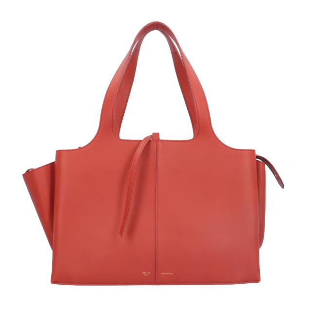 セリーヌ トライフォード ミディアム トートバッグ レザー ブラウン レディース CELINE  中古 R&Kリサイクルキング