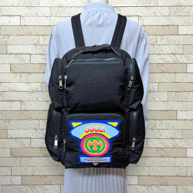 グッチ 1980sパッチ刺繍 リュック・デイパック ナイロン 536743 メンズ GUCCI 中古 R&Kリサイクルキング_1