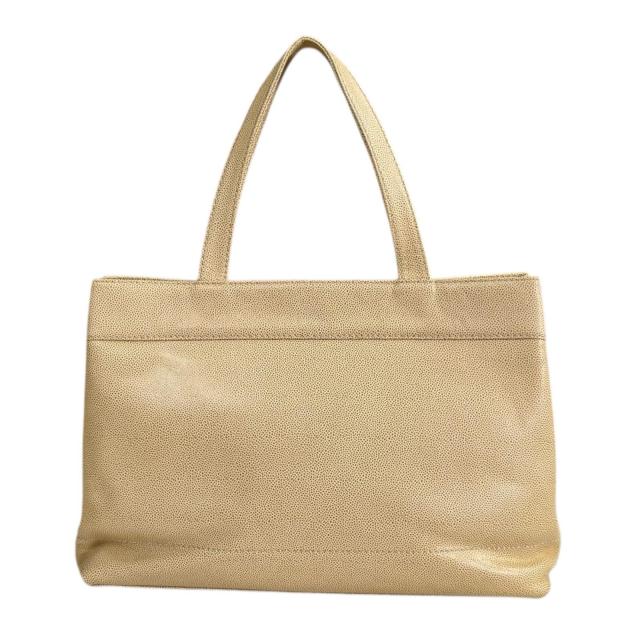 シャネル ココマーク トートバッグ キャビアスキン ベージュ