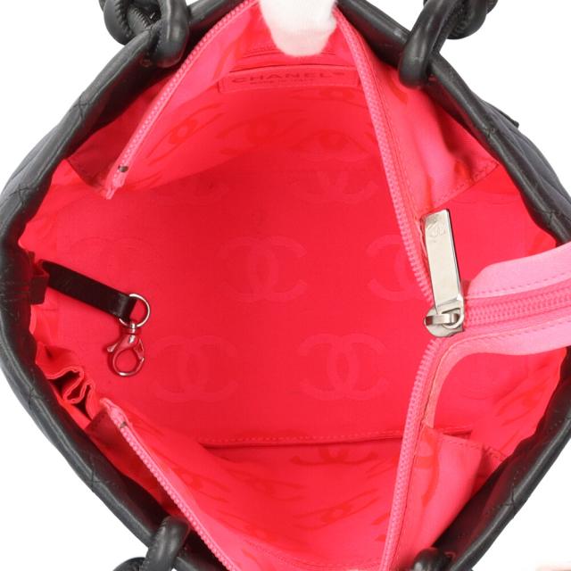 シャネル ミディアムトート カンボン トートバッグ レザー ブラック