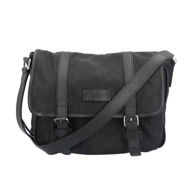 グッチ GG柄メッセンジャーバッグ ショルダーバッグ ナイロン 510335 ブラック ユニセックス GUCCI  中古 R&Kリサイクルキング