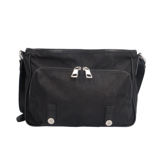 グッチ GG柄メッセンジャーバッグ ショルダーバッグ ナイロン 510335 ブラック ユニセックス GUCCI 中古 R&Kリサイクルキング