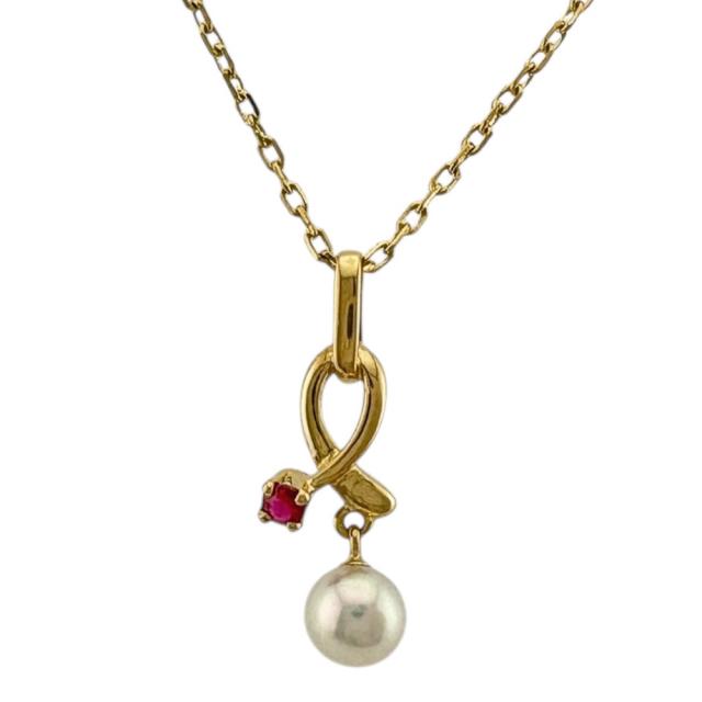 ミキモト ネックレス 18金 K18イエローゴールド パール レディース MIKIMOTO 中古 R&Kリサイクルキング
