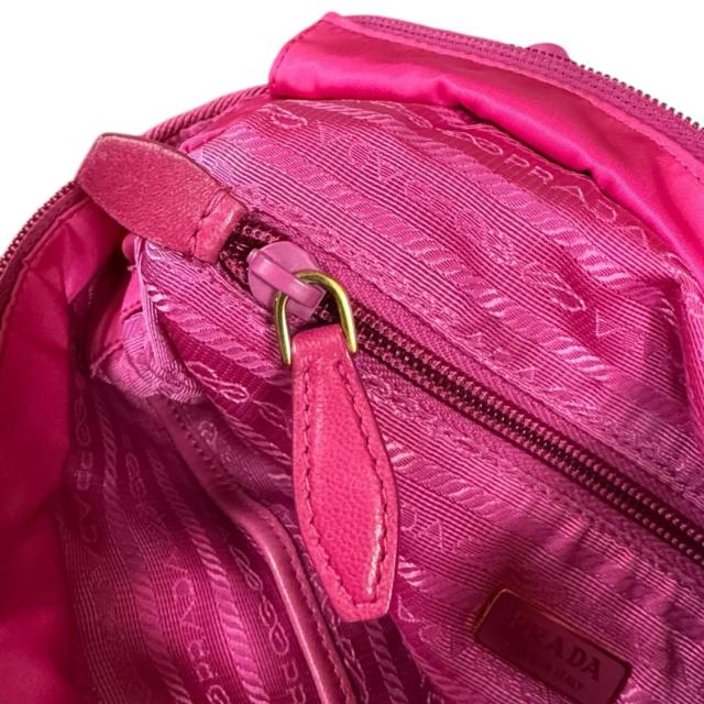 プラダ リボン ショルダーバッグ ナイロン 1BA084 ピンク レディース PRADA 中古 R&Kリサイクルキング_12