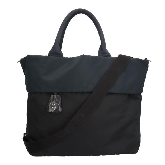 プラダ リバーシブル ショルダーバッグ ナイロン ブラック メンズ PRADA  中古 R&Kリサイクルキング
