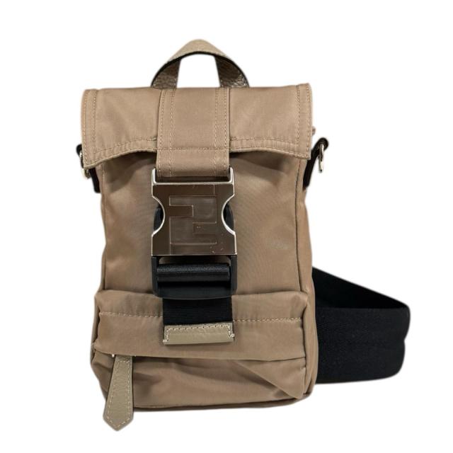 フェンディ フェンディネス ショルダーバッグ ナイロン 7VZ068 ブラウン メンズ FENDI  中古 R&Kリサイクルキング