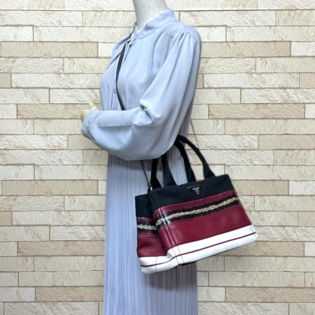 プラダ カナパトートSS ショルダーバッグ キャンバス 1BG439 マルチカラー レディース PRADA 中古 R&Kリサイクルキング_1