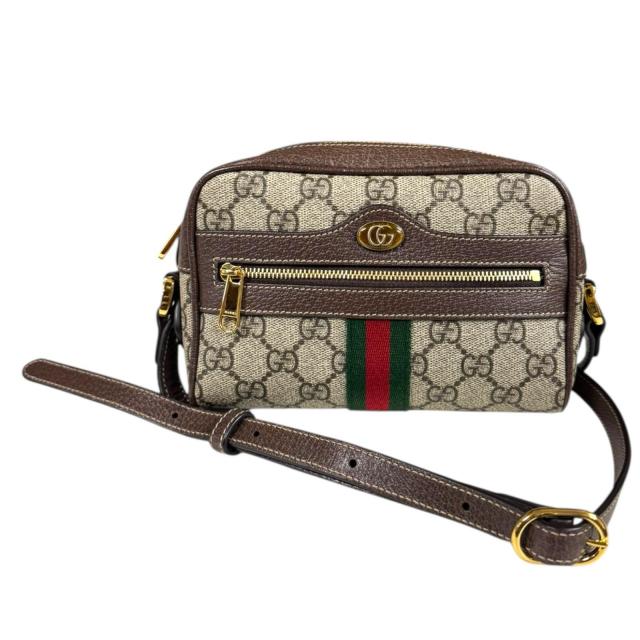 グッチ ミニバッグ オフィディア ショルダーバッグ GGスプリームキャンバス 517350 ブラウン レディース GUCCI  中古 R&Kリサイクルキング