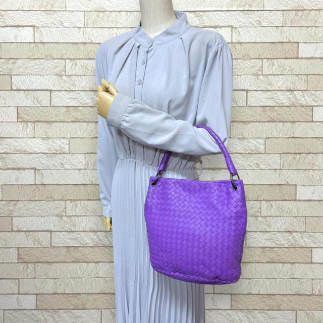 ボッテガヴェネタ ホーボーバッグ イントレチャート トートバッグ レザー パープル レディース BOTTEGAVENETA 中古 R&Kリサイクルキング_1