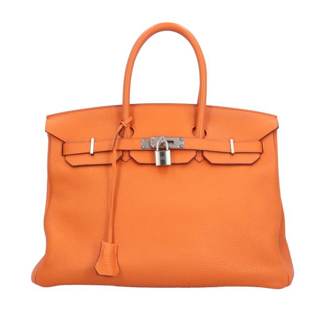 エルメス バーキン35 ハンドバッグ トゴ オレンジ レディース HERMES  中古 R&Kリサイクルキング
