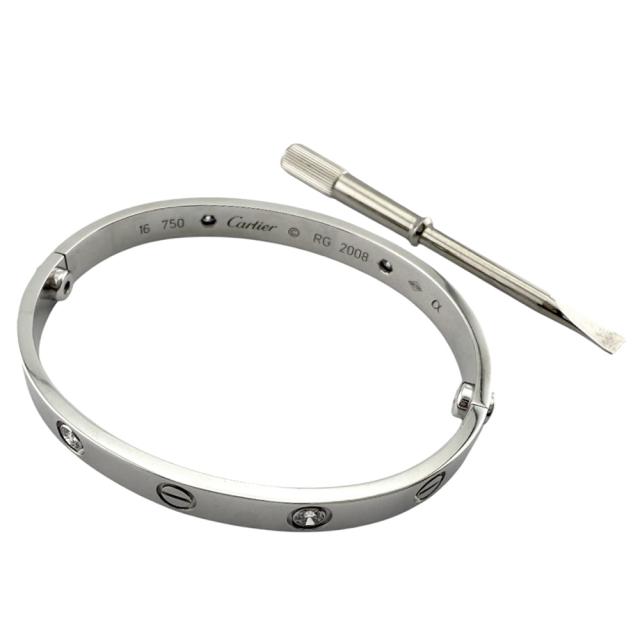 カルティエ ラブブレス ドライバー付き バングル 18金 K18ホワイトゴールド ダイヤモンド レディース CARTIER  中古 R&amp;Kリサイクルキング