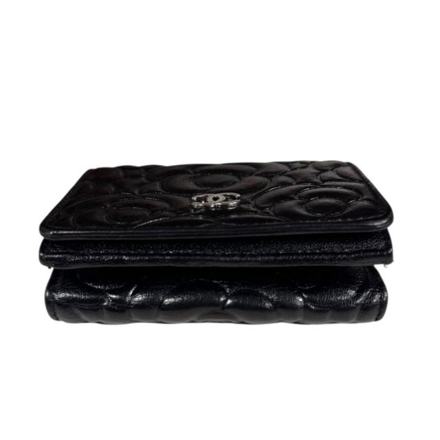 シャネル スモールフラップウォレット カメリア 三つ折り財布 レザー レディース CHANEL 中古 R&Kリサイクルキング_4