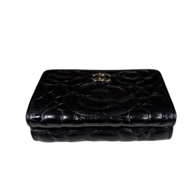 シャネル スモールフラップウォレット カメリア 三つ折り財布 レザー レディース CHANEL 中古 R&Kリサイクルキング_9