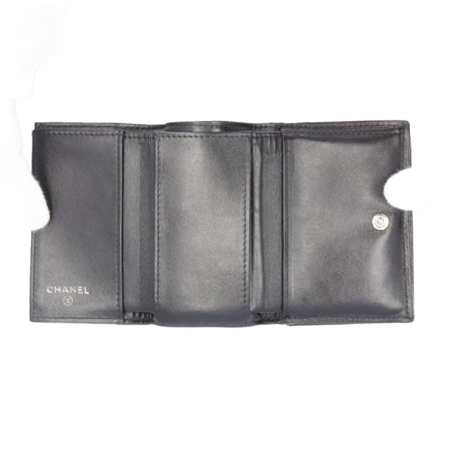 シャネル スモールフラップウォレット カメリア 三つ折り財布 レザー レディース CHANEL 中古 R&Kリサイクルキング_5