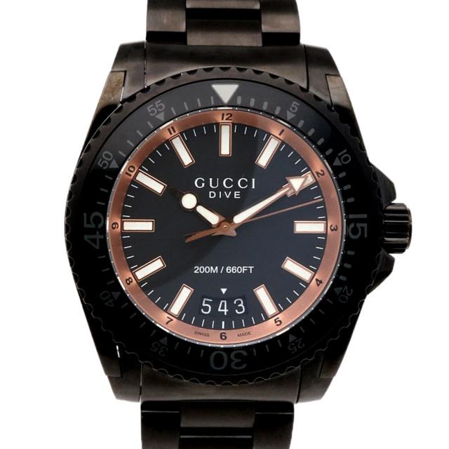 グッチ ダイヴ 腕時計 時計 ステンレススチール YA136213(136.2) クオーツ メンズ 1年保証 GUCCI  中古 R&Kリサイクルキング
