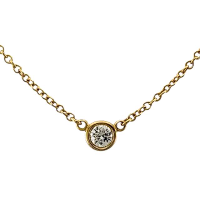 ティファニー バイザヤード 約0.05ct ネックレス 18金 K18イエローゴールド ダイヤモンド レディース TIFFANY&Co. 中古 R&Kリサイクルキング
