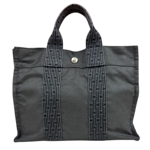 エルメス トートPM エールライン トートバッグ キャンバス グレー レディース HERMES  中古 R&Kリサイクルキング