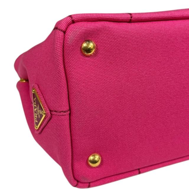 プラダ カナパトートSS ショルダーバッグ キャンバス 1BG439 ピンク レディース PRADA  中古 PRADA（プラダ） カナパトートSS ショルダーバッグ キャンバス 1BG439