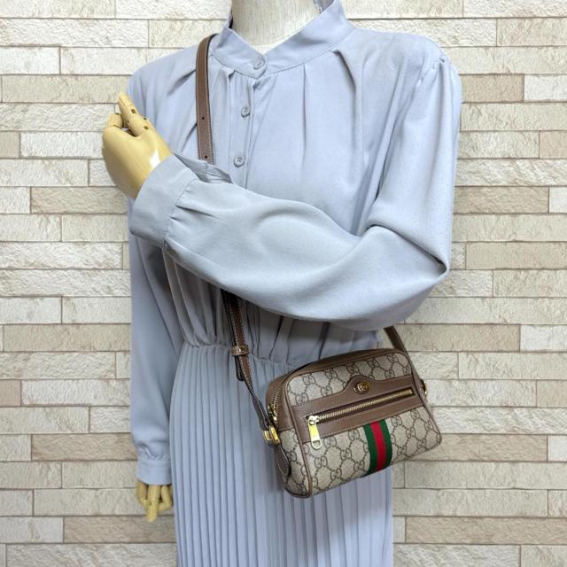 グッチ ミニバッグ オフィディア ショルダーバッグ GGスプリームキャンバス 517350 ベージュ レディース GUCCI 中古 R&Kリサイクルキング_1