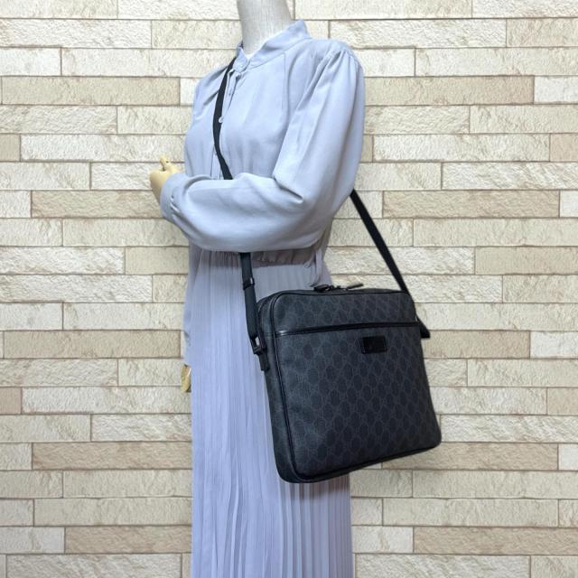 グッチ メッセンジャーバッグ GGスプリーム ショルダーバッグ GGスプリームキャンバス 169933 ブラック ユニセックス GUCCI  中古 R&Kリサイクルキング