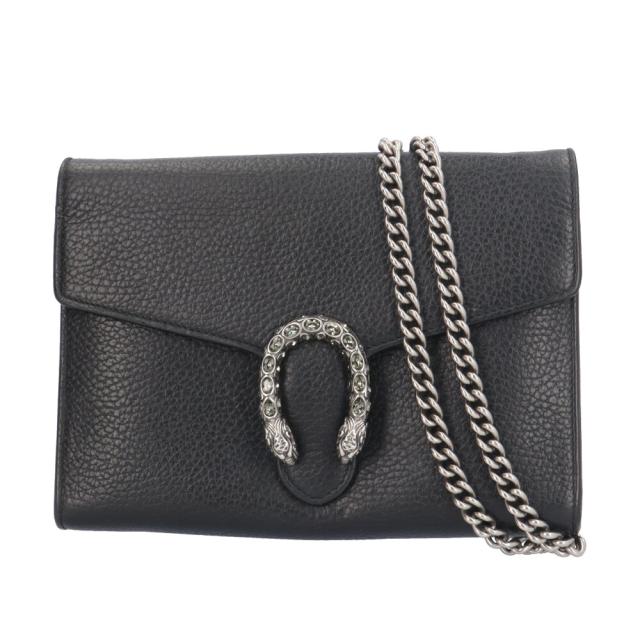 グッチ ディオニュソス タイガーヘッド ショルダーバッグ レザー 401231 ブラック レディース GUCCI  中古 R&Kリサイクルキング