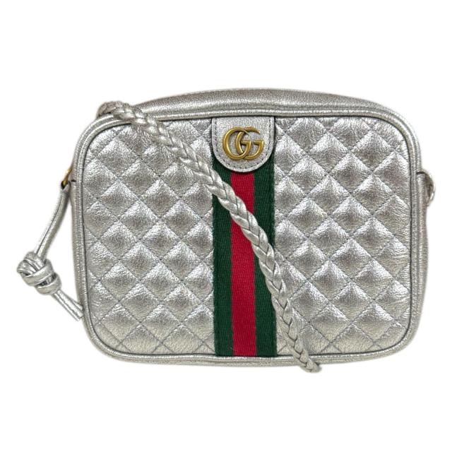 グッチ キルティング ミニショルダーバッグ GG マーモント ショルダーバッグ 536441 シルバー レディース GUCCI 中古 R&Kリサイクルキング